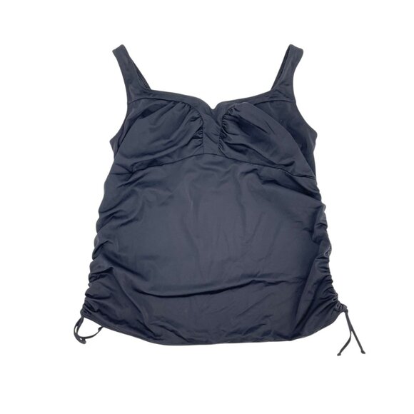 Elomi Black Tankini Swim Top Womens Plus Size 22 Slimming Swimwear Resort Beach - Picture 1 of 7